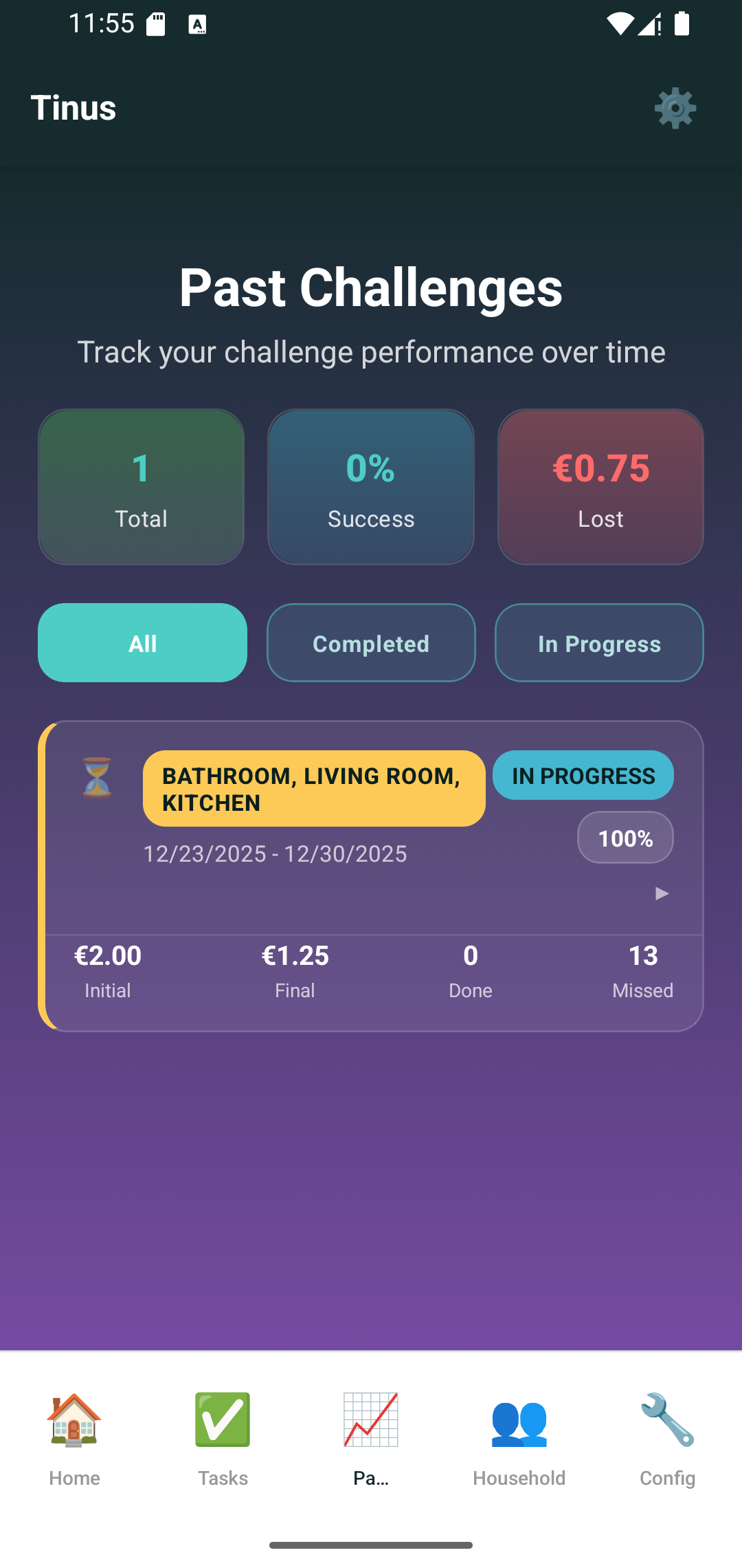 Challenge History Screen